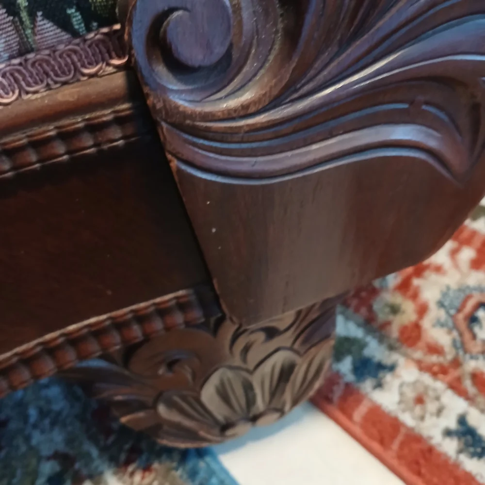 Floral Patterned Sofa with Wooden Frame